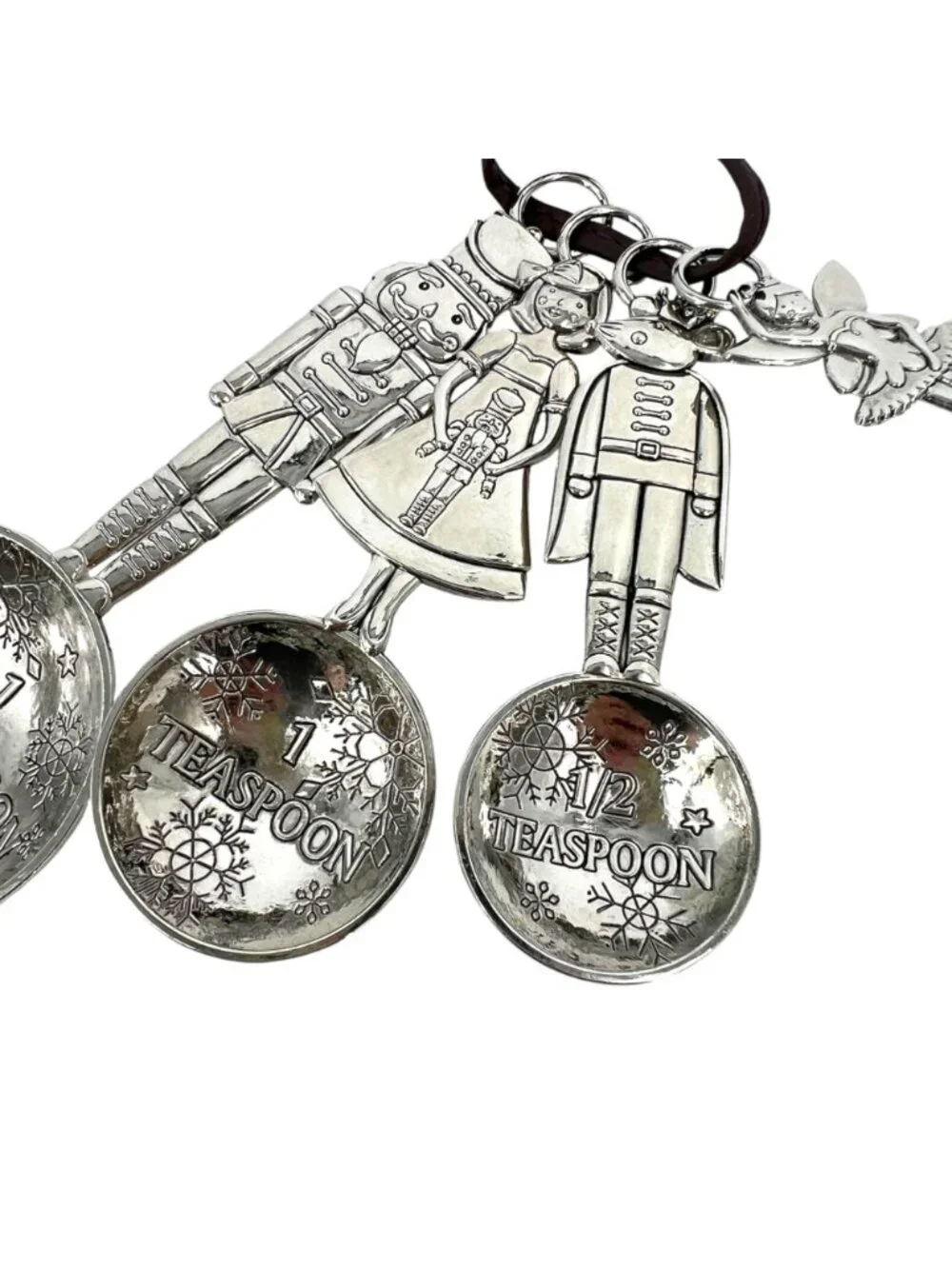 Ganz Christmas Nutcracker-Themed Measuring Spoons Set Snowflake Engraved